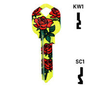 Happy Keys- Roses Key (Choose Keyway) Residential-Commercial Key Howard Keys