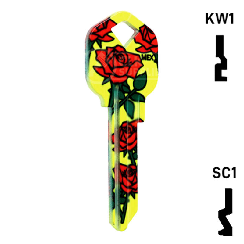 Happy Keys- Roses Key (Choose Keyway) Residential-Commercial Key Howard Keys