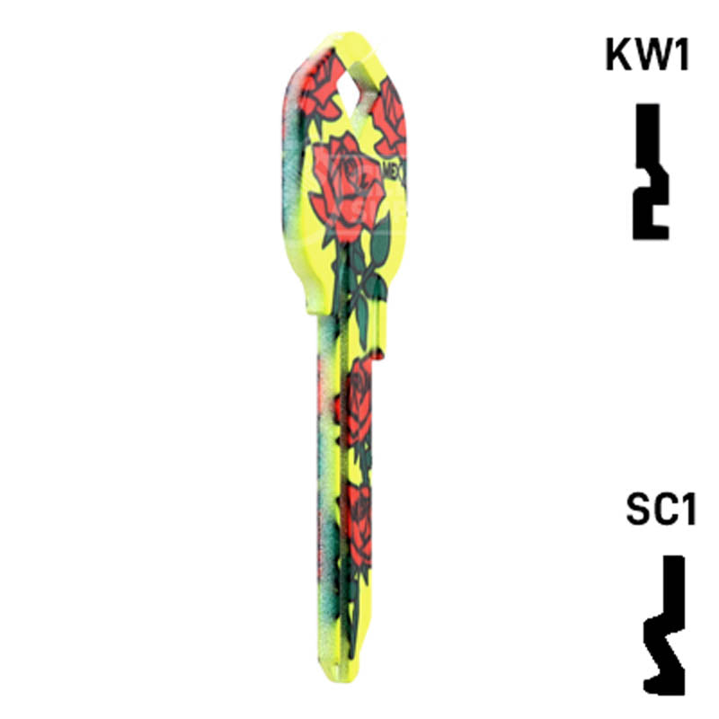 Happy Keys- Roses Key (Choose Keyway) Residential-Commercial Key Howard Keys