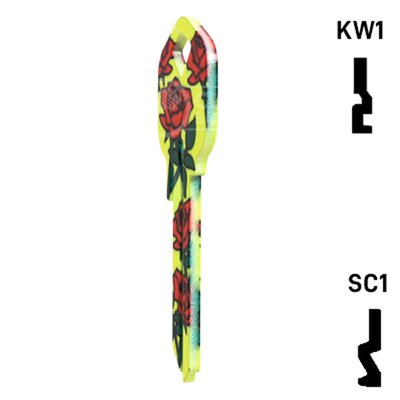 Happy Keys- Roses Key (Choose Keyway) Residential-Commercial Key Howard Keys