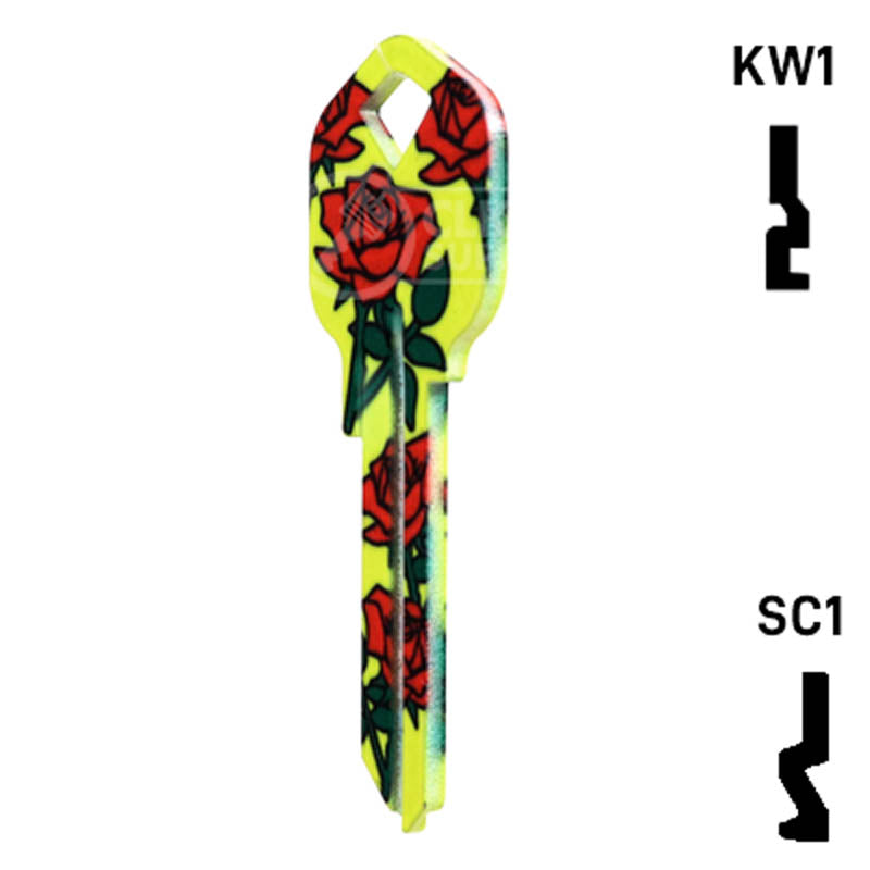 Happy Keys- Roses Key (Choose Keyway) Residential-Commercial Key Howard Keys