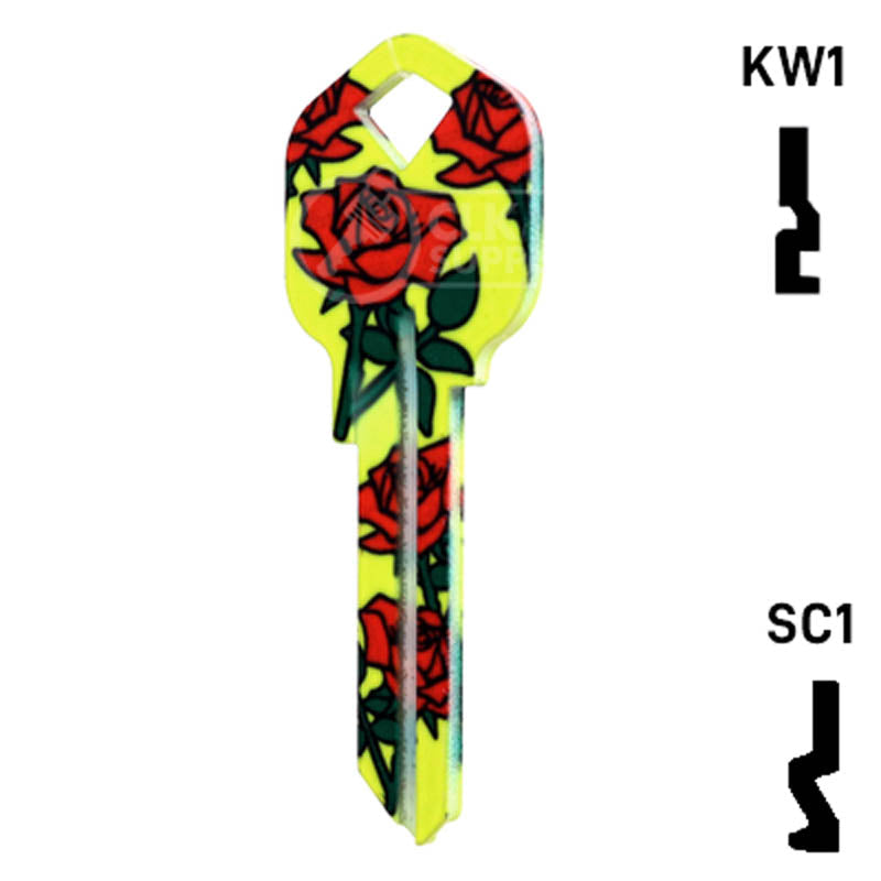 Happy Keys- Roses Key (Choose Keyway) Residential-Commercial Key Howard Keys