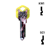 Happy Keys- Silver Tabby Key (Choose Keyway) Residential-Commercial Key Howard Keys