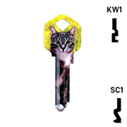 Happy Keys- Silver Tabby Key (Choose Keyway) Residential-Commercial Key Howard Keys