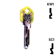 Happy Keys- Silver Tabby Key (Choose Keyway) Residential-Commercial Key Howard Keys