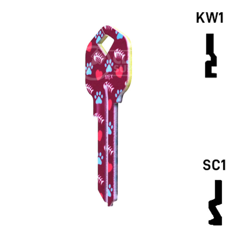 Happy Keys- Silver Tabby Key (Choose Keyway) Residential-Commercial Key Howard Keys