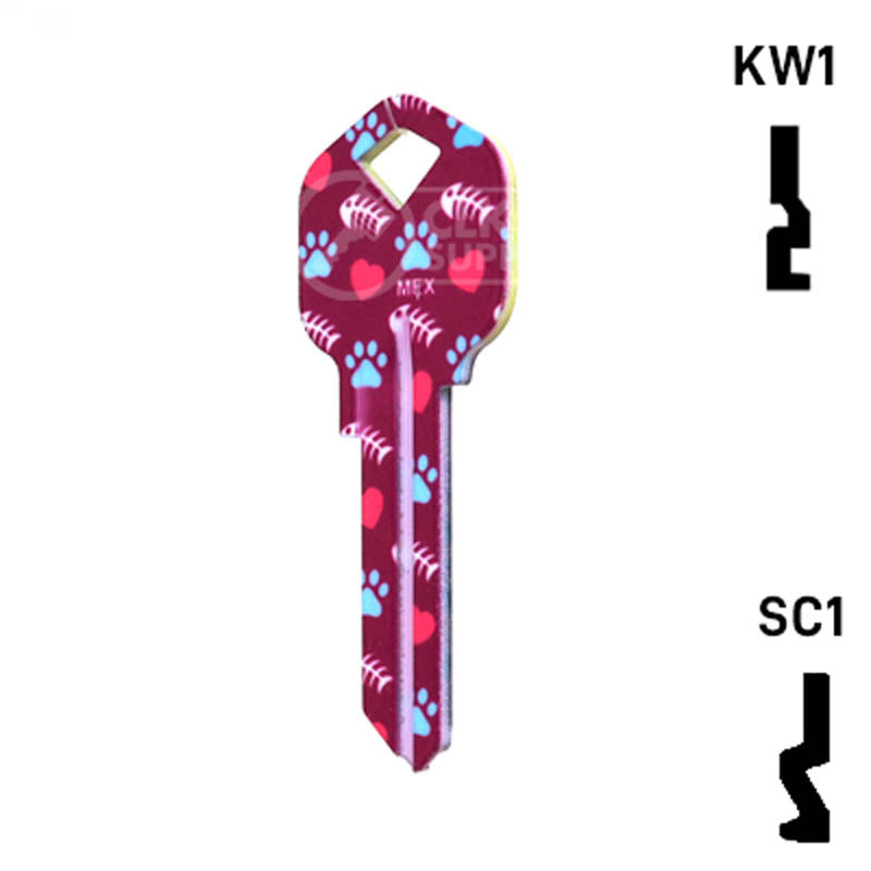 Happy Keys- Silver Tabby Key (Choose Keyway) Residential-Commercial Key Howard Keys