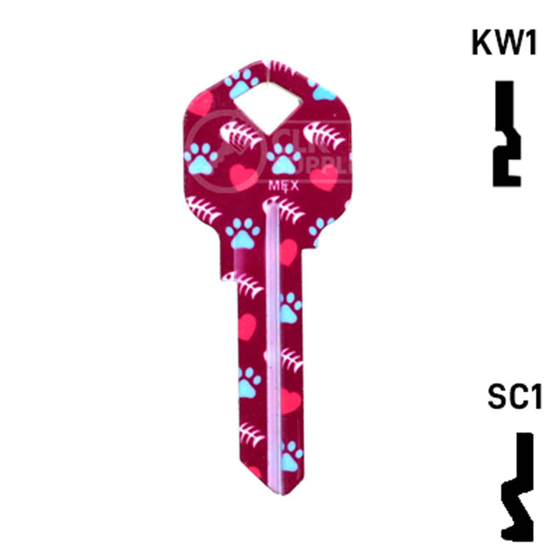 Happy Keys- Silver Tabby Key (Choose Keyway) Residential-Commercial Key Howard Keys