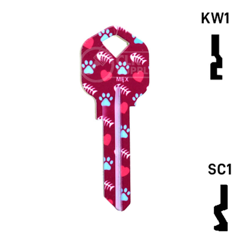 Happy Keys- Silver Tabby Key (Choose Keyway) Residential-Commercial Key Howard Keys