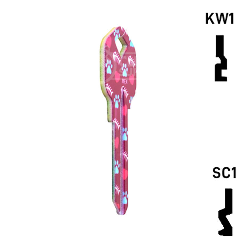 Happy Keys- Silver Tabby Key (Choose Keyway) Residential-Commercial Key Howard Keys