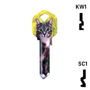 Happy Keys- Silver Tabby Key (Choose Keyway) Residential-Commercial Key Howard Keys