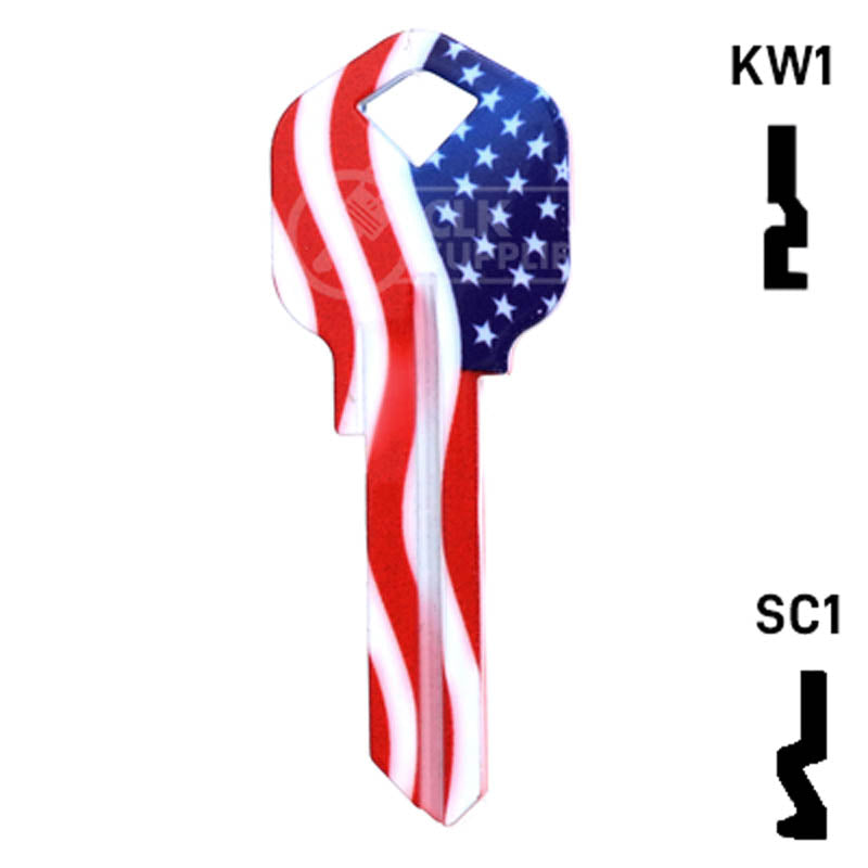 Happy Keys- Stars N Stripes (Choose Keyway) Residential-Commercial Key Howard Keys