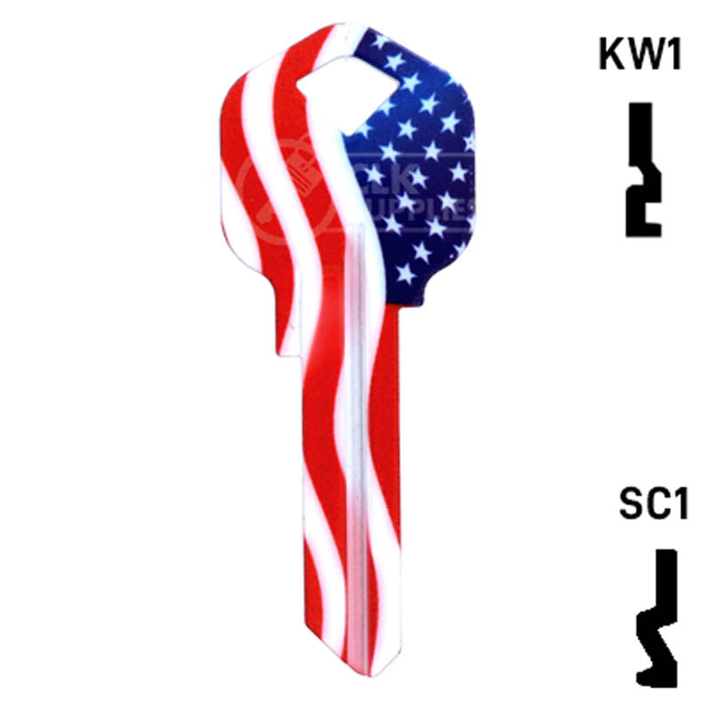Happy Keys- Stars N Stripes (Choose Keyway) Residential-Commercial Key Howard Keys