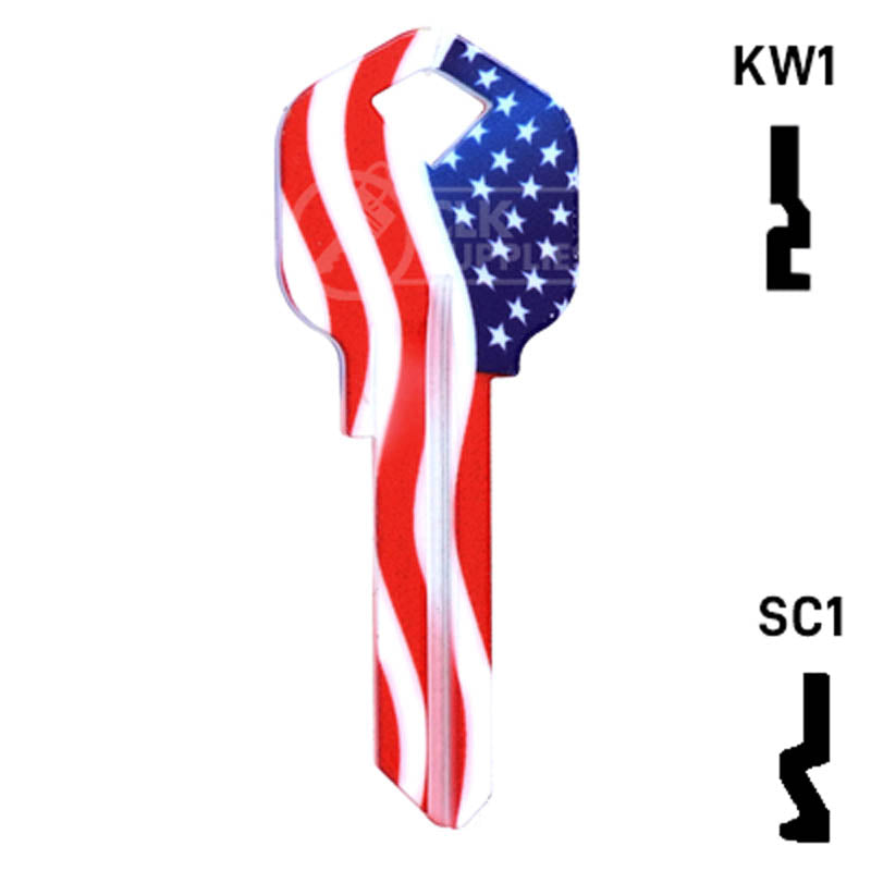 Happy Keys- Stars N Stripes (Choose Keyway) Residential-Commercial Key Howard Keys