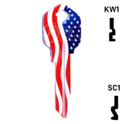 Happy Keys- Stars N Stripes (Choose Keyway) Residential-Commercial Key Howard Keys