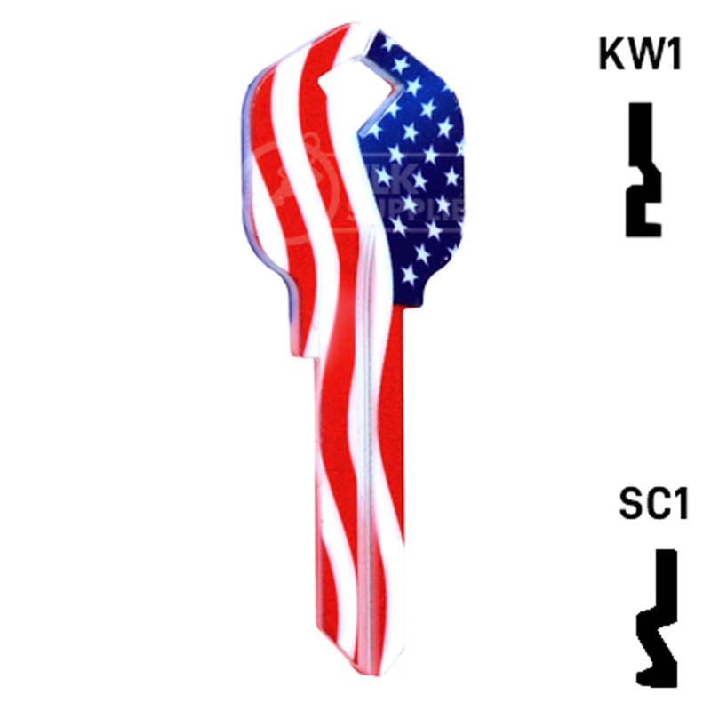 Happy Keys- Stars N Stripes (Choose Keyway) Residential-Commercial Key Howard Keys