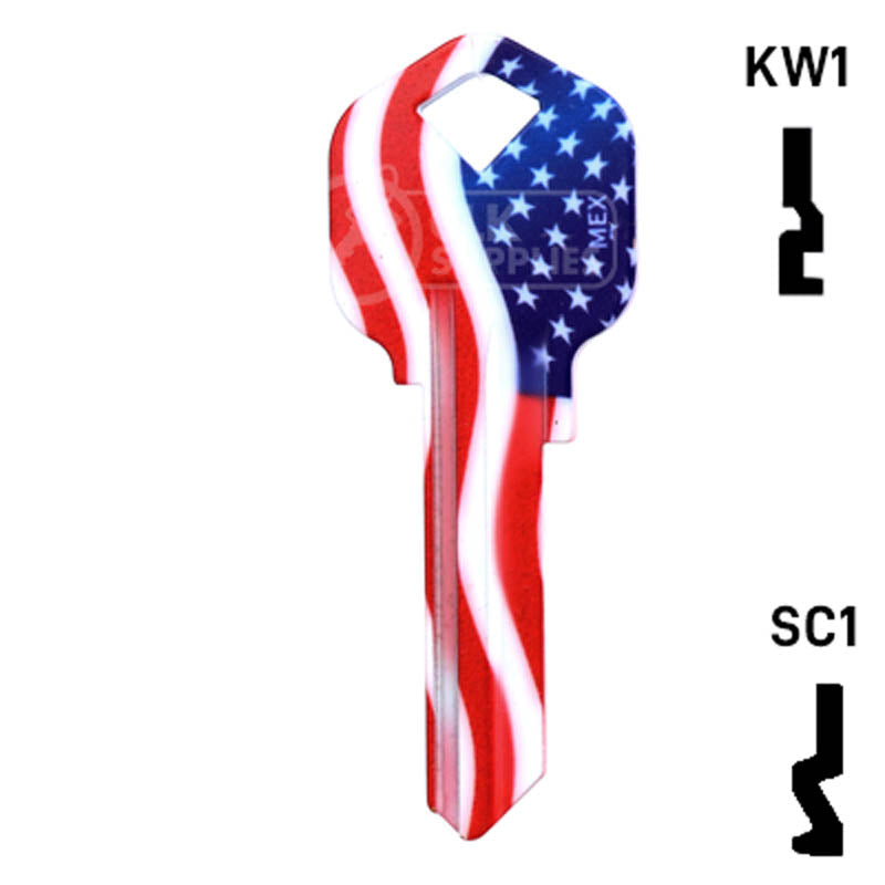 Happy Keys- Stars N Stripes (Choose Keyway) Residential-Commercial Key Howard Keys