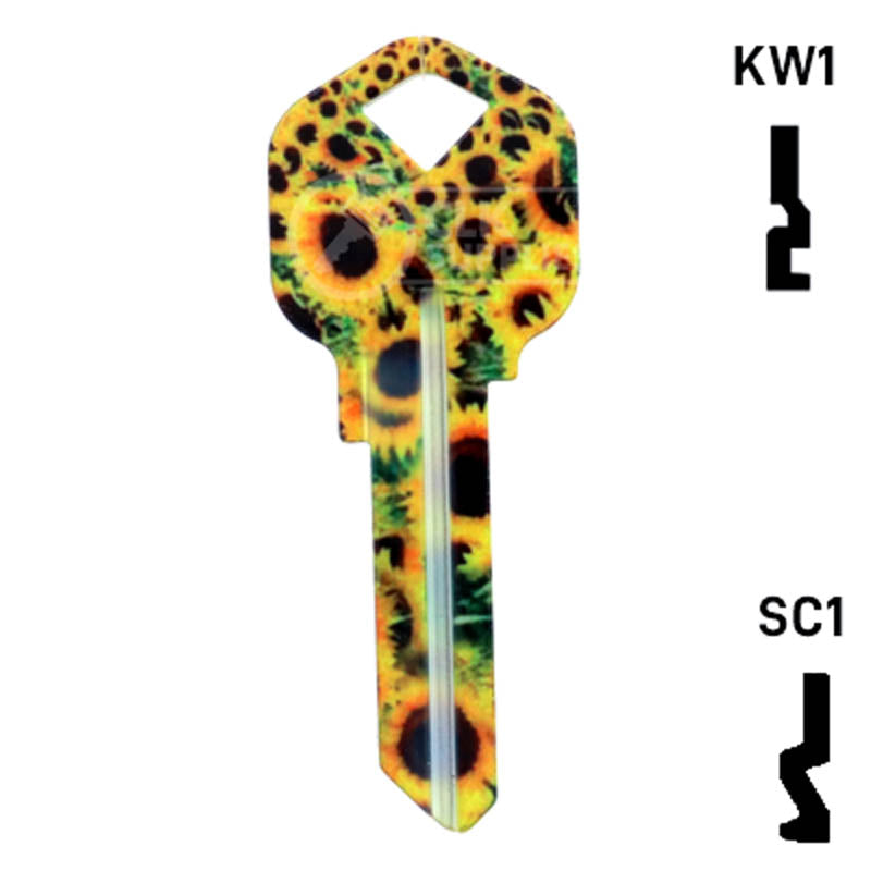 Happy Keys- Sunflowers Key (Choose Keyway) Residential-Commercial Key Howard Keys
