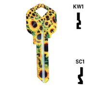 Happy Keys- Sunflowers Key (Choose Keyway) Residential-Commercial Key Howard Keys