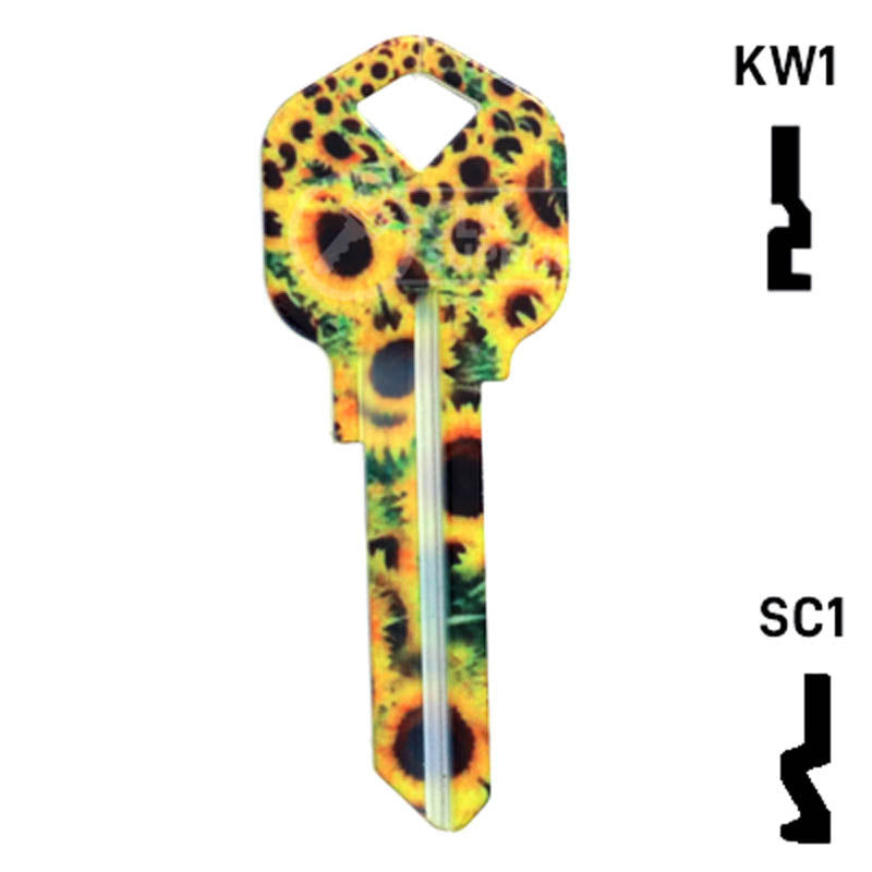 Happy Keys- Sunflowers Key (Choose Keyway) Residential-Commercial Key Howard Keys