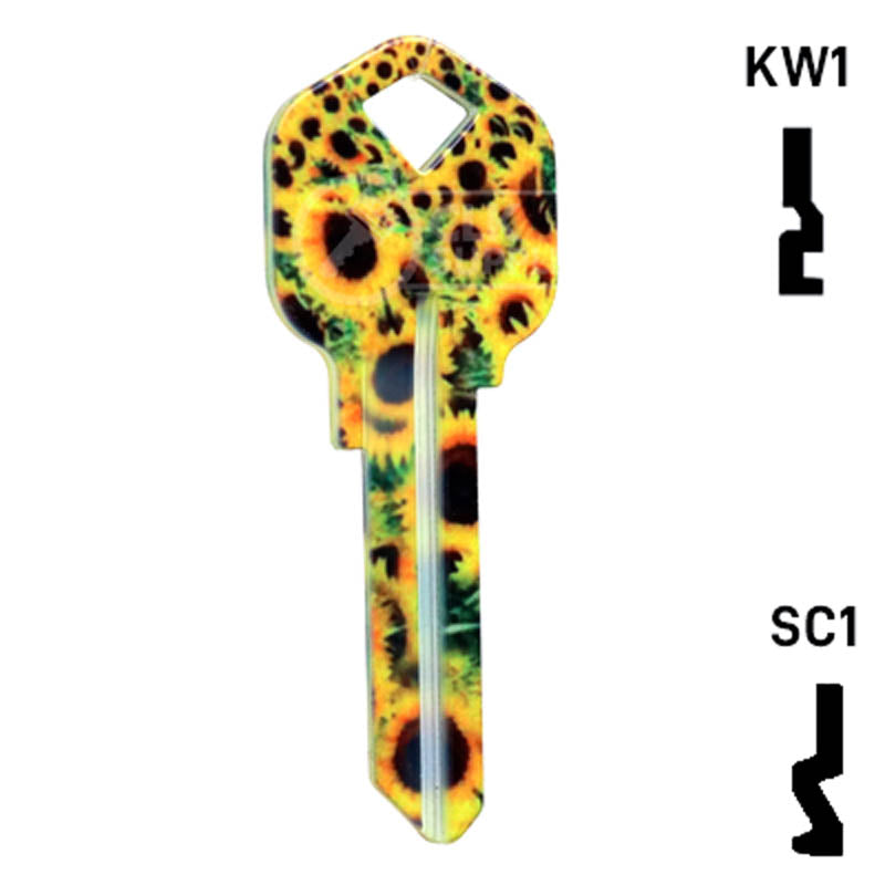 Happy Keys- Sunflowers Key (Choose Keyway) Residential-Commercial Key Howard Keys