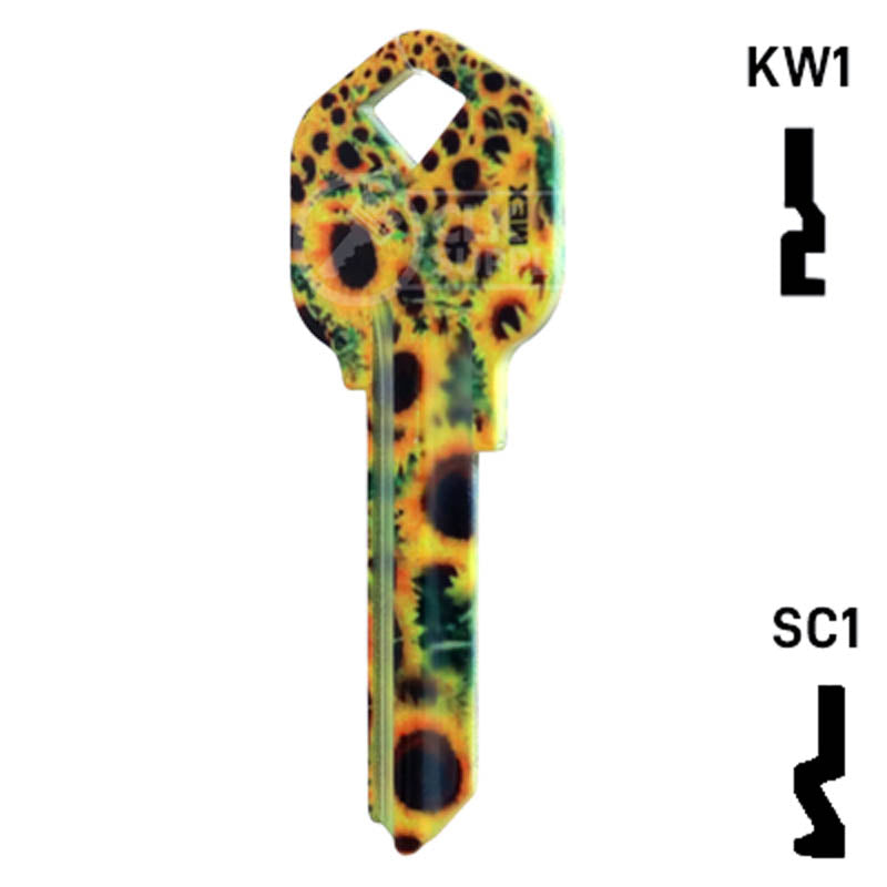 Happy Keys- Sunflowers Key (Choose Keyway) Residential-Commercial Key Howard Keys