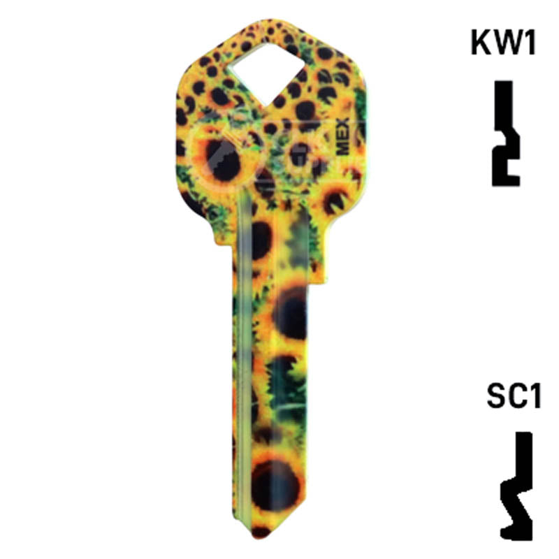 Happy Keys- Sunflowers Key (Choose Keyway) Residential-Commercial Key Howard Keys
