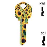 Happy Keys- Sunflowers Key (Choose Keyway) Residential-Commercial Key Howard Keys