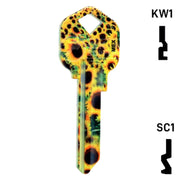 Happy Keys- Sunflowers Key (Choose Keyway) Residential-Commercial Key Howard Keys
