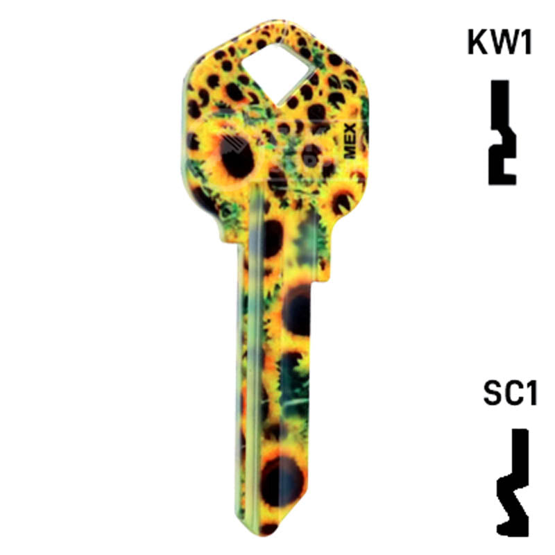 Happy Keys- Sunflowers Key (Choose Keyway) Residential-Commercial Key Howard Keys