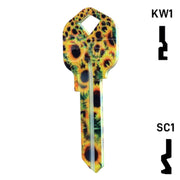 Happy Keys- Sunflowers Key (Choose Keyway) Residential-Commercial Key Howard Keys