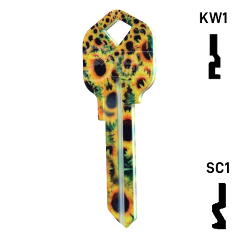 Happy Keys- Sunflowers Key (Choose Keyway) Residential-Commercial Key Howard Keys