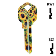Happy Keys- Sunflowers Key (Choose Keyway) Residential-Commercial Key Howard Keys