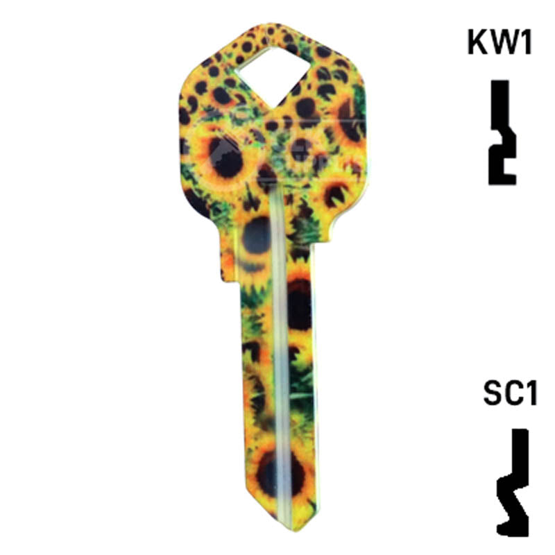 Happy Keys- Sunflowers Key (Choose Keyway) Residential-Commercial Key Howard Keys