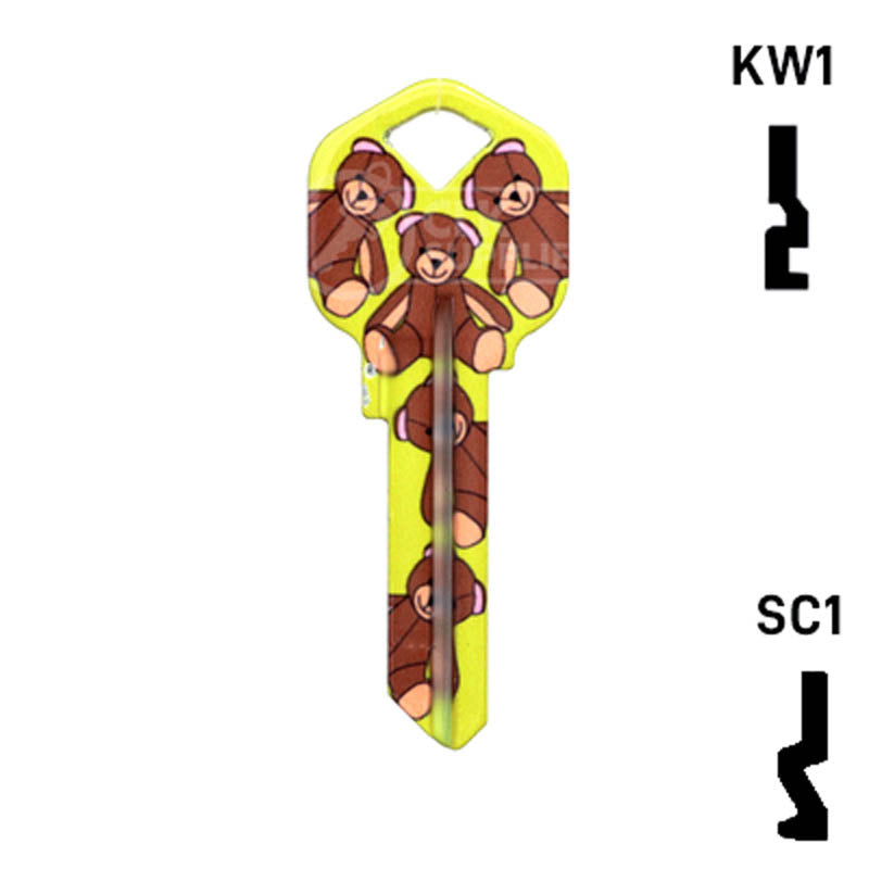 Happy Keys- Teddy Bear Key (Choose Keyway) Residential-Commercial Key Howard Keys