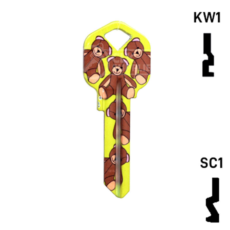Happy Keys- Teddy Bear Key (Choose Keyway) Residential-Commercial Key Howard Keys