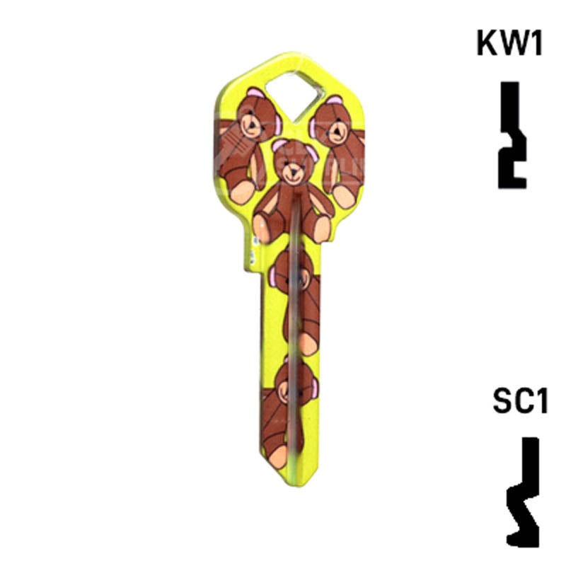 Happy Keys- Teddy Bear Key (Choose Keyway) Residential-Commercial Key Howard Keys