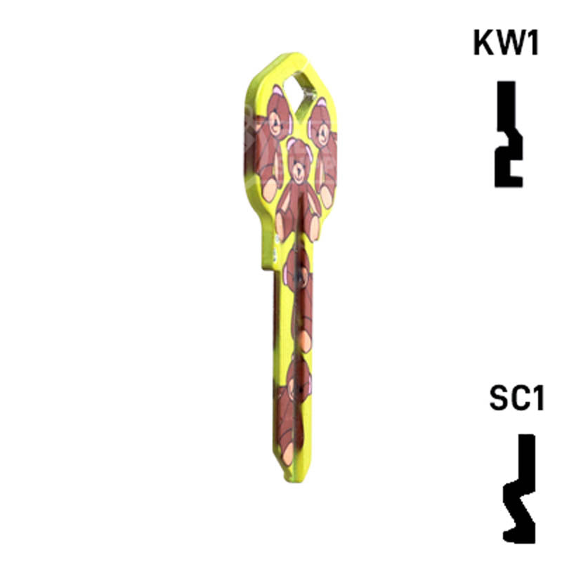 Happy Keys- Teddy Bear Key (Choose Keyway) Residential-Commercial Key Howard Keys