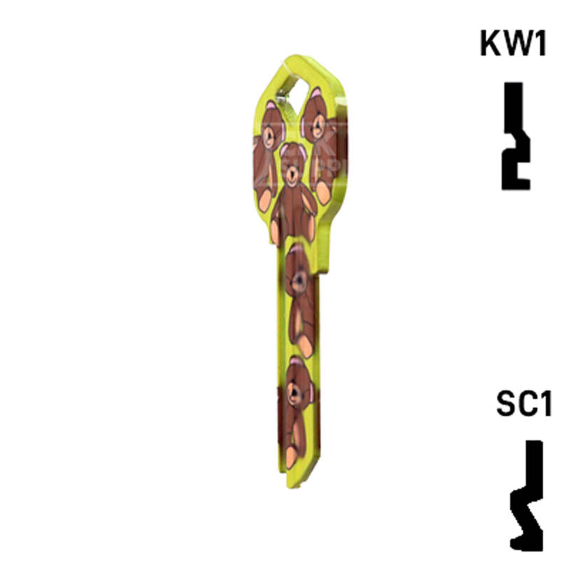 Happy Keys- Teddy Bear Key (Choose Keyway) Residential-Commercial Key Howard Keys