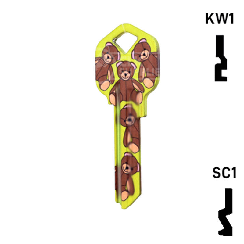 Happy Keys- Teddy Bear Key (Choose Keyway) Residential-Commercial Key Howard Keys