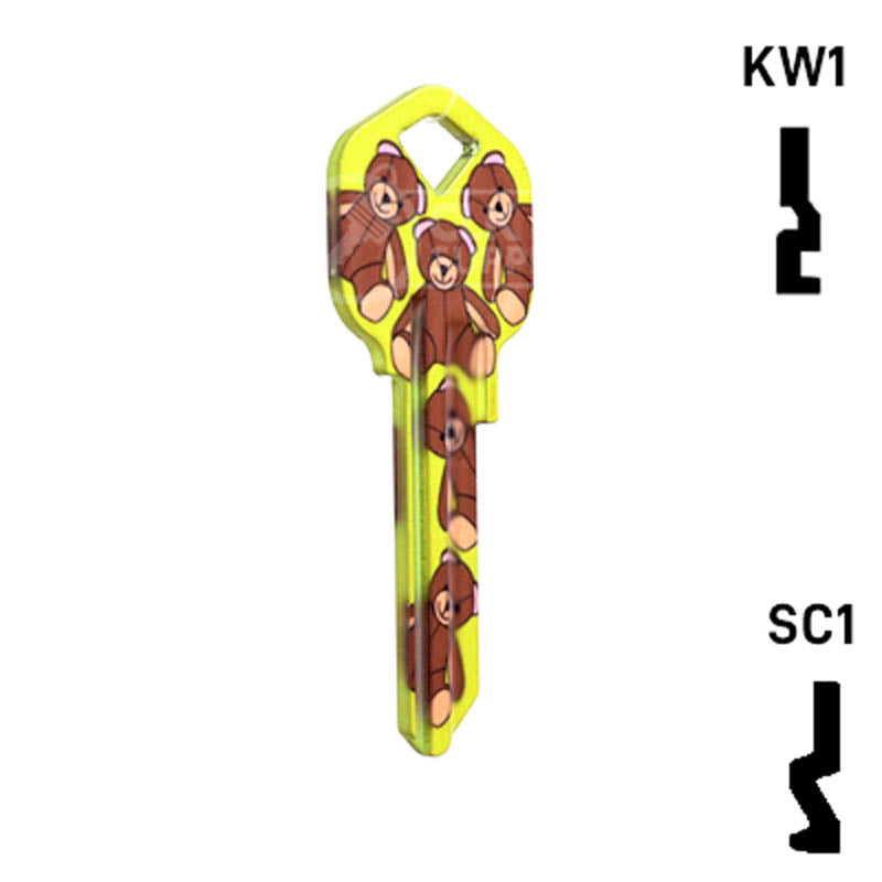 Happy Keys- Teddy Bear Key (Choose Keyway) Residential-Commercial Key Howard Keys