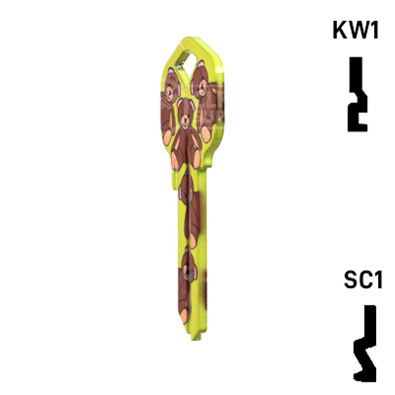 Happy Keys- Teddy Bear Key (Choose Keyway) Residential-Commercial Key Howard Keys