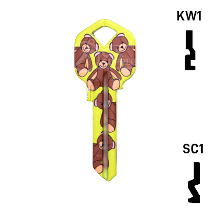 Happy Keys- Teddy Bear Key (Choose Keyway) Residential-Commercial Key Howard Keys