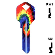 Happy Keys- Tie-Dye Key (Choose Keyway) Residential-Commercial Key Howard Keys
