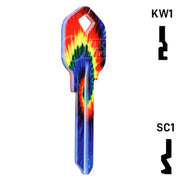 Happy Keys- Tie-Dye Key (Choose Keyway) Residential-Commercial Key Howard Keys