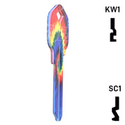 Happy Keys- Tie-Dye Key (Choose Keyway) Residential-Commercial Key Howard Keys