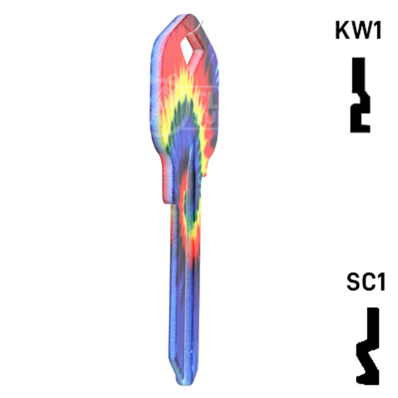 Happy Keys- Tie-Dye Key (Choose Keyway) Residential-Commercial Key Howard Keys