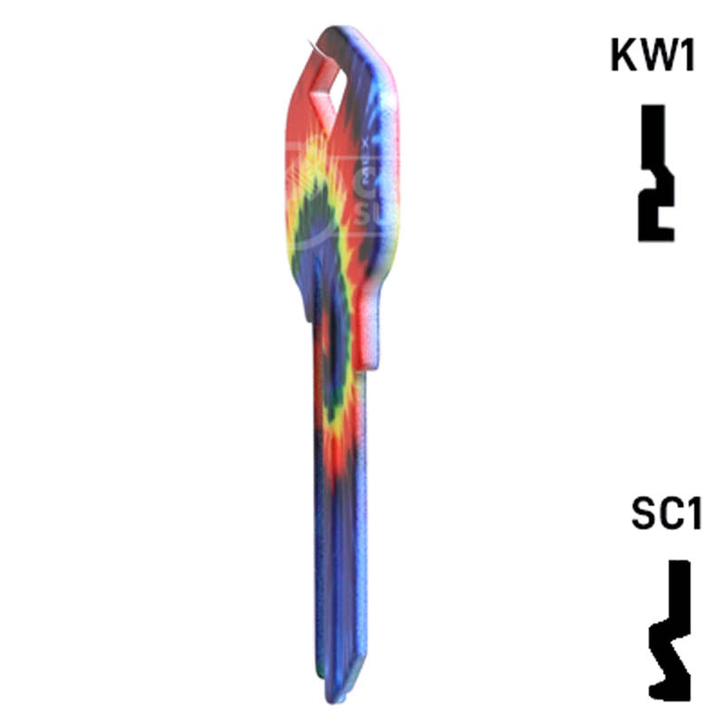 Happy Keys- Tie-Dye Key (Choose Keyway) Residential-Commercial Key Howard Keys