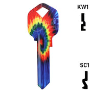 Happy Keys- Tie-Dye Key (Choose Keyway) Residential-Commercial Key Howard Keys