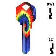 Happy Keys- Tie-Dye Key (Choose Keyway) Residential-Commercial Key Howard Keys